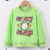 Kid Boy Girl Creative Spook Ghost and Pumpkins Cartoon Graphic Pullover