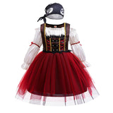 2-10Y Halloween Girls Pirate Cosplay Carnival Party Pirate Role Play Dresses
