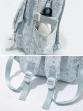 Kid Women Polyester Multi-Color Star Print Large Capacity Backpacks Schoolbags