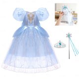 Kid Girl Fairytale Princess Flower Halloween Costume Tulle Movie Cosplay Dresses