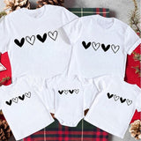 Family Matching Heart Casual Print Short Sleeve Active T-shirt Tops