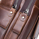 Men Genuine Leather Cowhide Vintage Chest Backpack Travel Fashion Shoulder Bag