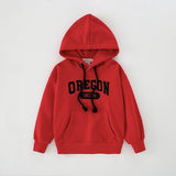 Family Matching Letter Casual Print Long Sleeve Active Hoodie Pullover