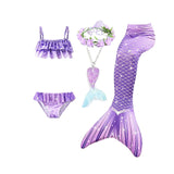 Kids Girls Five Piece Mermaid Swimwear Bikini Rainbow Cute Swimsuits