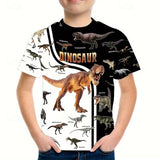 Kid Boys 3D Print Graphic Dinosaur Short Sleeve T shirt Summer Fashion Streetwear