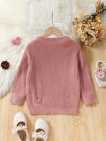 Kid Girl Embroidered Cozy Long Sleeve Sweaters