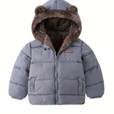 Kid Boys Girls Cute Winter Thermal Fleece Warm Long Sleeve Jacket Coat