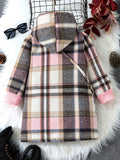 Kid Girl Cozy Fleece  Soft Thick Warm Winter Plaid Hooded Coat