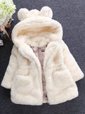 Kid Baby Girl Soft Cozy Fleece Hooded Long Sleeve Warm Coats