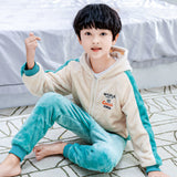 Kid Boys Autumn Winter Coral Velvet Flannel Pajamas