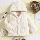 Kid Baby Girl Cozy Hooded Flannel Jacket Cute Animal Coats