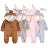 Infant Baby Rabbit Ear Jumpsuit Newborn Warm Romper