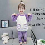 Kid Baby Girl Plush Thickened Autumn Winter Pajamas