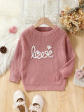 Kid Girl Embroidered Cozy Long Sleeve Sweaters