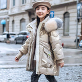 Kid Girl Down Cotton-padded Jacket Long Winter Coats
