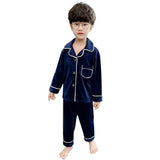 Kid Boys Coral Velvet Padded Flannel Autumn Winter Pajamas