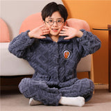 Kid Boy Girl Autumn Winter Coral Plush Warm Pajamas