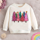 Kid Baby Girl Cozy Christmas Long Sleeve Polyester Sweatshirt