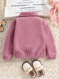 Kid Baby Girls Solid Button Collared Corduroy Jacket Coats