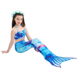 Kids Girls Three Piece Mermaid Swimsuits Bikini Beach Swimwear