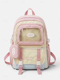 Kid Women Macaron Polyester Backpack Large Capacity School Bag