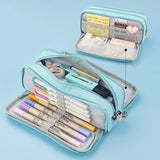 Pencil Cases Wear-Resistant Multifunction With Zipper Canvas for School Office Student