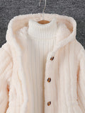 Kid Girl Cozy Fuzzy Cardigan Soft Warm Long Sleeve Casual Coats