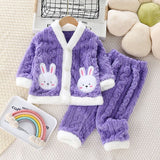 Kid Girl Winter Flannel Plush Thick Pajamas