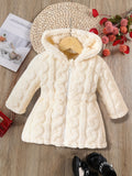 Baby Girl Warm Fuzzy Fleece Hooded Jacket Zip Up Coat