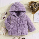 Kid Baby Girl Cozy Hooded Flannel Jacket Cute Animal Coats