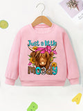 Kid Baby Girls Cow Sunflower Graphic Comfort Long Sleeve Sweatshirt