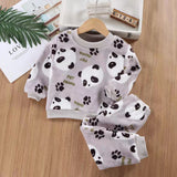 Kid Baby Girls Thickened Flannel Winter Suits Pajamas