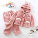 Kid Boy Girl Suit Cute Hooded Winter Warm Pajamas