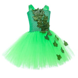 Kids Girls' Dress Party Dress Leaf Witch costume kids halloween custome Sleeveless Performance Special Occasion Mesh Elegant Fashion Beautiful Polyester Knee-length Party Dress Swing Dress Tulle Dress