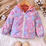 Kid Girl Chic Cozy Cartoon Hooded Fleece Jacket Coats