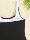 Kids Girls Swimsuit Outdoor Beach Vacation Fashion Patchwork Bathing Suits