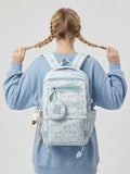 Kid Women Polyester Multi-Color Star Print Large Capacity Backpacks Schoolbags