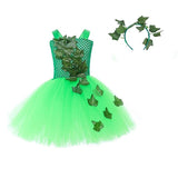 Kids Girls' Dress Party Dress Leaf Witch costume kids halloween custome Sleeveless Performance Special Occasion Mesh Elegant Fashion Beautiful Polyester Knee-length Party Dress Swing Dress Tulle Dress