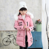 4-12Y Kid Girls 3D Letter Puffer Jacket Long Sleeve Winter Down Coat