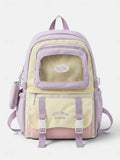 Kid Women Macaron Polyester Backpack Large Capacity School Bag