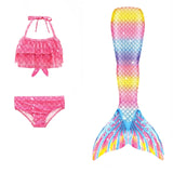 Kids Girls Three Piece Mermaid Swimsuits Bikini Beach Swimwear