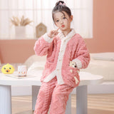 Kid Baby Boy Girl Winter Autumn Plush Flannel Pajamas