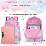 Kid Girl School Backpack Pink Starry Rainbow Cute Large Capacity Schoolbags