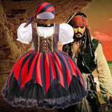 2-10Y Halloween Girls Pirate Cosplay Carnival Party Pirate Role Play Dresses
