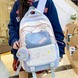Back to School 3-Piece Kid Girls Yellow Backpack Set Lightweight Aesthetic Bookbag