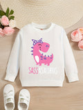 Kid Baby Girl Cute Sassy Dinosaur Graphic Print Sweatshirt