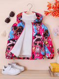 Kid Baby Girl Butterfly Print Hooded Zipper Coat Jacket