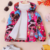 Kid Baby Girl Butterfly Print Hooded Zipper Coat Jacket