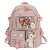 Kid Cute Transparent Backpack Waterproof Large Capacity Multi-Pocket Schoolbags