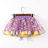 2 Pcs Kids Girls Cute Patchwork Yellow Pink Blue Skirts